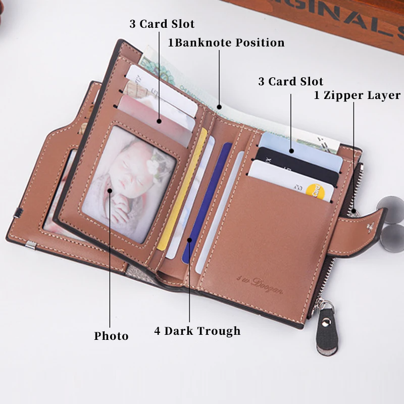 Portefeuille personnalisé en cuir PU pour hommes et femmes
